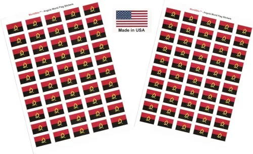Vista 163 de 100 calcomanías de la bandera de Afganistán, dos hojas de 50, 1.5" x 1" hechas en Estados Unidos, calcomanías autoadhesivas para álbum de recortes