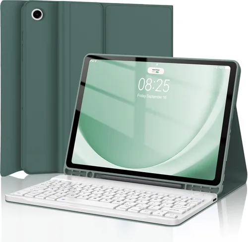 Vista 10 de Funda de teclado para Samsung Galaxy Tab A9 Plus 5G de 11 pulgadas 2023 (SM-X210/X216/X218) - Teclado Bluetooth inalámbrico desmontable - Funda