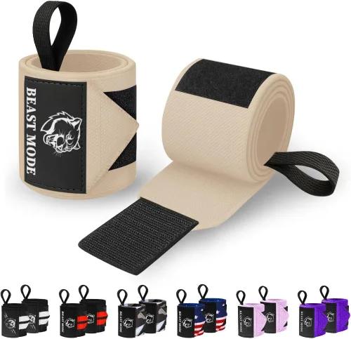 Vista 32 de TECEUM Weightlifting 18" & 12" Wrist Wraps with Thumb Loop – Heavy Duty Wrist Workout Braces for Men and Women – Ideal for Powerlifting, Strength