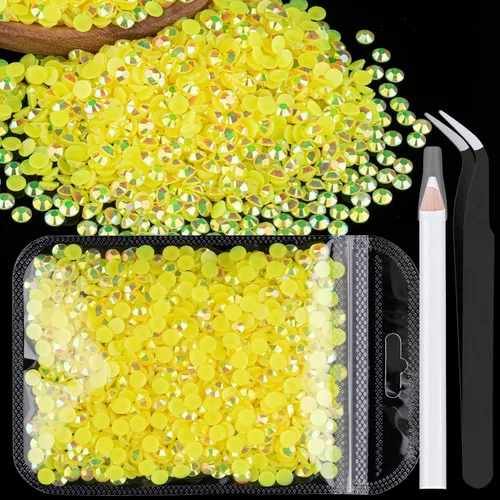 Vista 35 de 4000 diamantes de imitación de resina de 0.157 pulgadas a granel, transparentes AB con parte trasera plana, diamantes de imitación redondos