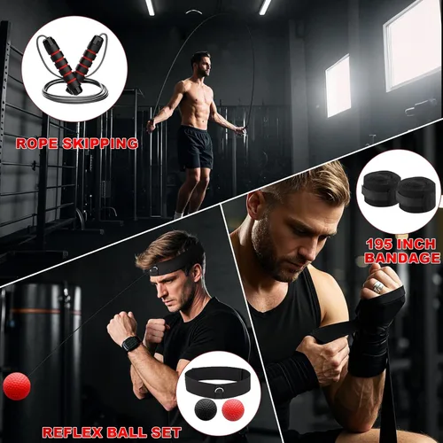 Vista 7 de Punching Bag Set for Adults, 4FT Heavy Boxing Bag Set with 12 OZ Boxing Gloves, Suitable for MMA Karate Kickboxing Boxing Muay Thai Training at Home