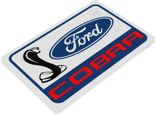 Vista 2 de Tinworld Letrero de estaño: Ford Cobra Racing Retro Garage Sign Auto Shop Ford Sign C684