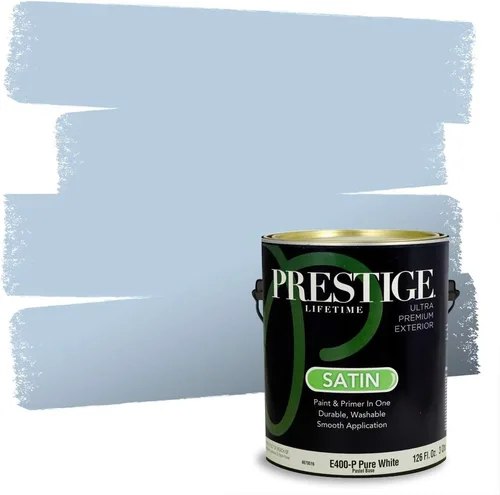 Vista 27 de Prestige Paints. - Base y pintura para exteriores en un solo galón, 1 galón. plano, comparable con Sherwin Williams Topsail.