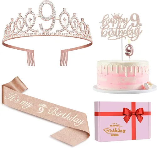 Vista 25 de Decoraciones de cumpleaños de 38 años para mujeres, incluyendo banda de cumpleaños, tiara/corona, velas numéricas y decoración de pastel, regalos