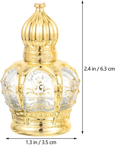 Vista 4 de Housoutil 10 unidades de muestras recargables en recipiente, botellas de perfume vintage, estilo Oriente Medio, botellas de vidrio para aceites