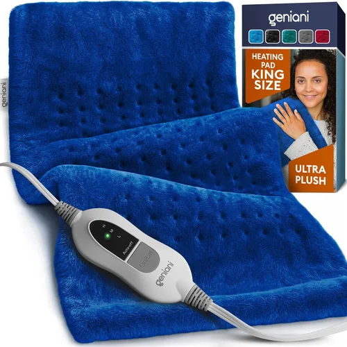 Vista 10 de Geniani - Almohadilla térmica eléctrica para alivio del dolor de espalda y calambres, apagado automático, almohadilla térmica suave para terapia
