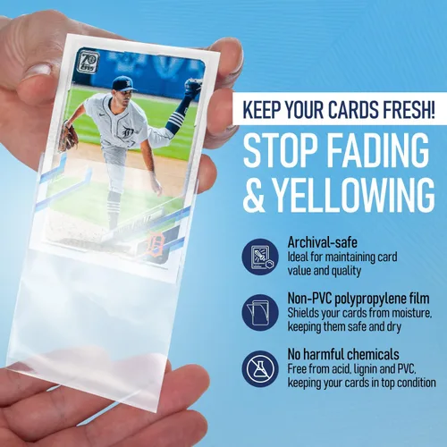 Vista 6 de Fundas de centavo prémium para tarjetas de intercambio, fundas suaves para tarjetas de béisbol, funda de plástico ultra transparente para tarjetas