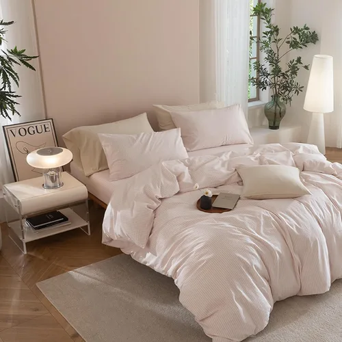 Vista 45 de JIYUAN - Juego de 3 piezas de 1 funda de edredón de algodón 100% lavado de 90x90 pulgadas (relleno no incluido) y 2 fundas de almohada, cómodo