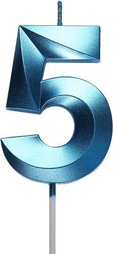 Vista 9 de Velas de cumpleaños azules de 2.76 pulgadas, número 1, topper 3D para pastel, decoración superior para cumpleaños No. 11 12 13 14 15 16 17 18 19