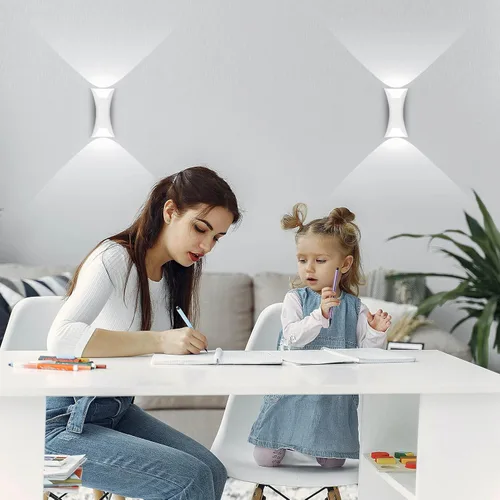 Vista 4 de Kawell Lámpara de pared moderna creativa de 10 W, lámpara de pared LED hacia arriba hacia abajo, impermeable, IP65, lámpara de pared de aluminio