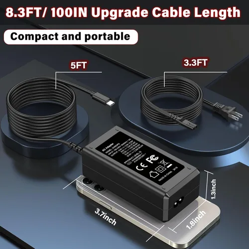 Vista 7 de Cargador de arranque USB C de 65 W apto para NOCO Boost X GBX45 Cable de alimentación Adaptador de CA para NOCO Portable Jump Starter 1250A GBX55