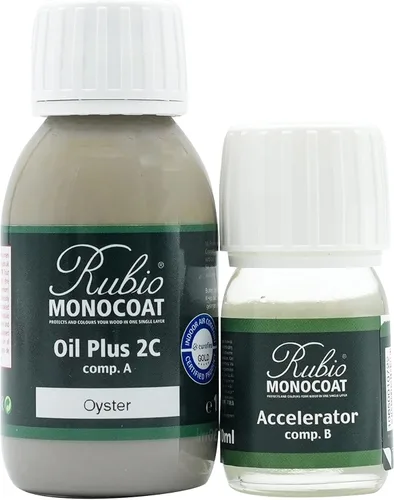 Vista 127 de Rubio Monocoat Tinte y Acabado para Madera 650 pies² - Blanco 5% Oil Plus 2C Secado Rápido, Aceite para Madera de Linaza Ecológico para Uso