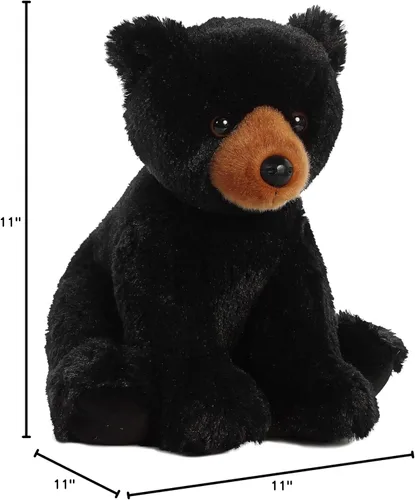 Vista 5 de Aurora Peluche de oso negro, cómodo y acogedor, acurrucarse sin fin, color negro, 14 pulgadas