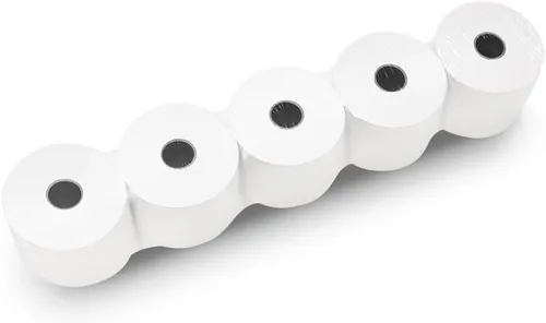 Vista 2 de (50 rollos) 2 1/4 x 150 pies Máquina de adición blanca Rollos de papel de cinta de papel premium de una capa para registro/máquina