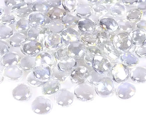 Vista 10 de KINGOU Gemas de vidrio planas/canicas/piedras/cuentas para relleno de jarrón, dispersión de mesa, juegos - 1 libra (17-19mm, aprox. 3/4")