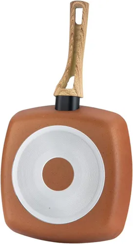 Vista 2 de Hamilton Beach HBV111 - Sartén de aluminio forjado de terracota de 11 pulgadas con revestimiento antiadherente con mango de baquelita, cobre