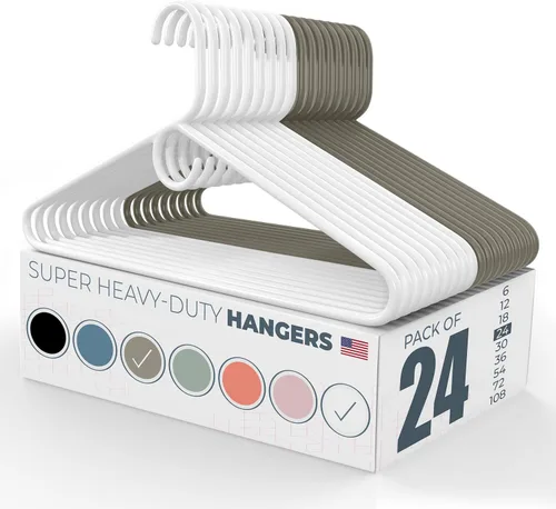 Vista 45 de Neaties Paquete de 6 perchas para ropa súper resistentes, fabricadas en los Estados Unidos, capacidad de 10 libras, perchas de plástico grueso