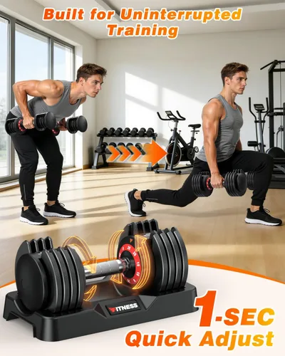 Vista 3 de XDDIAS Juego de 2 mancuernas ajustables, juego de mancuernas de 25/55/80 libras, juego de pesas de ajuste rápido, juego de mancuernas de pesas