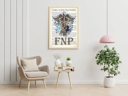 Vista 6 de Family Nurse Practitioner Gift, FNP Gift, Nurse Present, Nursing School Graduation Gift Idea, Medical School, FNP Office Decor, Wall Art