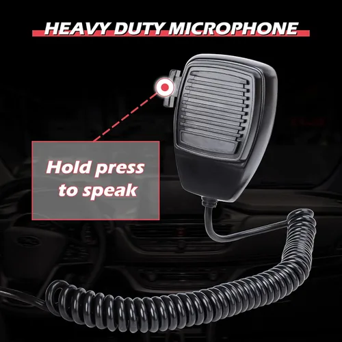 Vista 6 de Sirena de Policía 8 Tonos Sistema PA 130DB 200 Vatios, Micrófono de Mano de Servicio Pesado, Interruptor Auxiliar Doble de 20A, Sirena de Emergencia