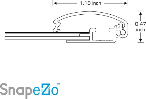 Vista 4 de SnapeZo Marco de póster de película negro de 27 x 40 pulgadas, perfil de aluminio de 1.2 pulgadas, marco a presión de carga frontal, montaje