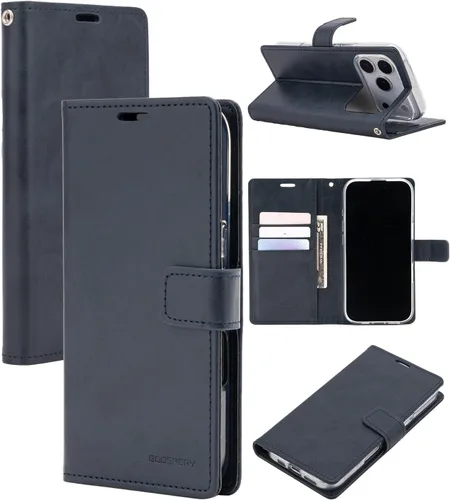 Vista 20 de GOOSPERY Bluemoon - Cartera compatible con iPhone 13 Pro Max, funda de piel sintética de alta calidad, soporte para tarjeta con tapa para teléfono