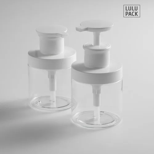 Vista 8 de Lulupack Dispensador de botellas con bomba para jabón, recipiente vacío de plástico de 8 onzas para champú y acondicionador, tarro de loción