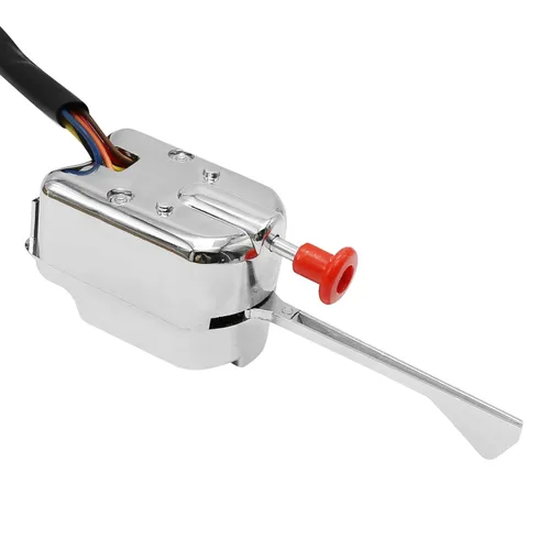 Vista 3 de Saihisday Interruptor de señal de giro universal, interruptor de señal de giro cromado de 12V para reemplazo de Street Hot Rod para Ford Buick GM