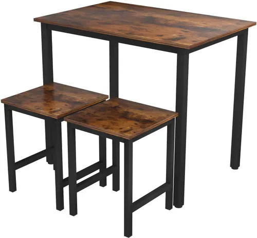 Vista 92 de DKLGG Juego de mesa de comedor para 4, mesa de cocina moderna y sillas para 4 tapas de madera y patas de metal ajustables, juego de mesa de comedor