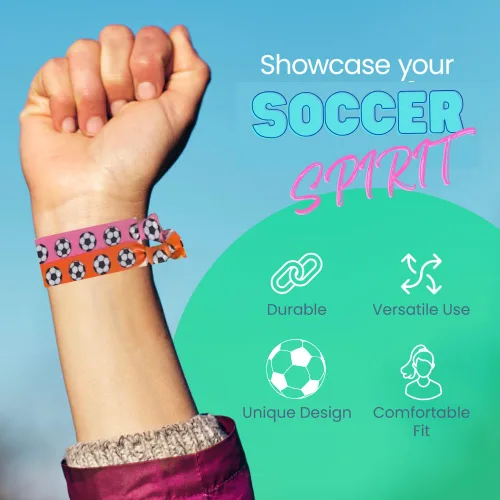 Vista 2 de Infinity Collection Accesorios para el pelo de fútbol, juego de 8 ligas para el pelo de fútbol, sin arrugas, elásticos multicolor