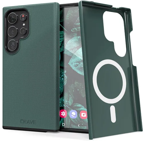 Vista 51 de Crave Dual Guard para Samsung Galaxy S22 Ultra, Verde bosque, Funda para teléfono celular, Protección a prueba de golpes, Doble capa, TPU/PC