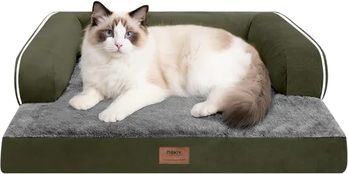 Vista 66 de Cama ortopédica impermeable para perros pequeños, cama para perros de tamaño mediano, cómoda cama para mascotas y gatos con lados, funda extraíble