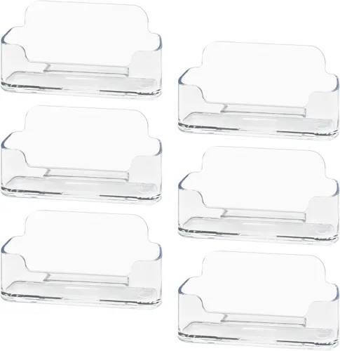 Vista 7 de HSYMQ Soporte de acrílico para tarjetas de visita para escritorio, soporte de plástico transparente para tarjetas de visita, se adapta a 30-50