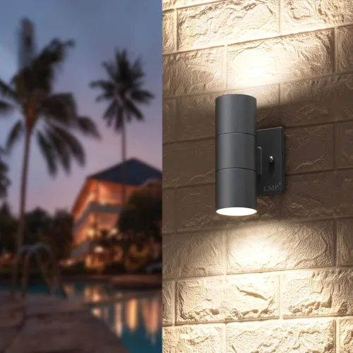 Vista 2 de LMP Modern Outdoor Wall Light Porch Light Patio Light with Black Aluminum Finish for Decoration,Garage 1Packs Gray