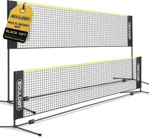 Vista 9 de Boulder Portable Badminton Pickleball Net - Foldable/Extendable Poles for Multiple Sports Heights (UP to 5 ft) - Ideal for Tennis, Pickleball