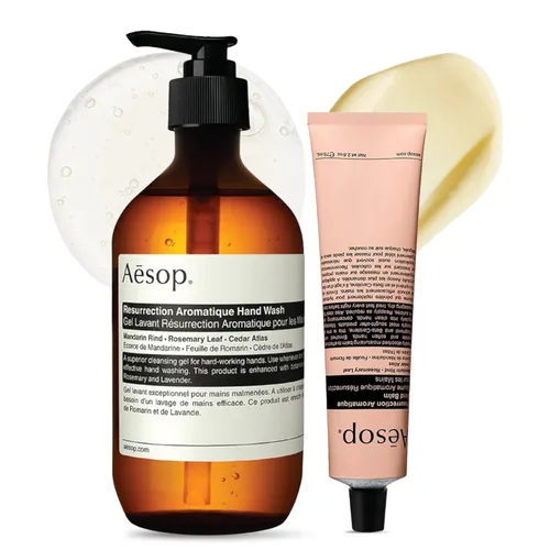 Vista 8 de Aesop Reverence - Juego de lavado de manos y bálsamo Dúo amaderado y terroso que exfolia e hidrata las manos 16.9 onzas / 16.9 fl oz (juego de 2)