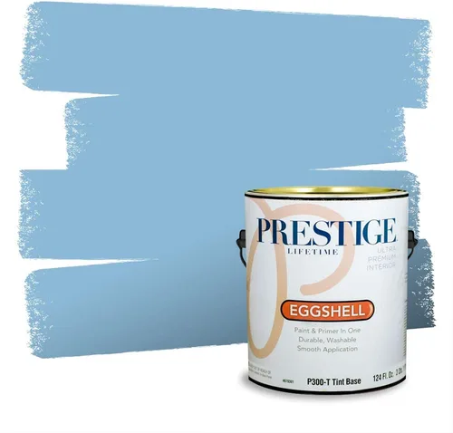 Vista 117 de Prestige Paints - Pintura exterior e imprimación en uno, 1 galón, plano, coincidencia comparable con Behr Misty Isle, P500-N-MQ5-62