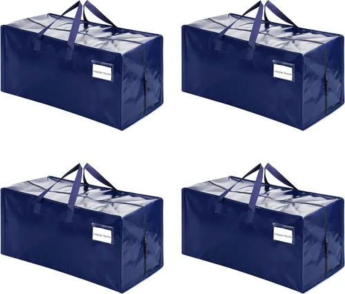 Vista 38 de VENO Paquete de 2 bolsas de mudanza, correas de mochila, mudanza, cajas de almacenamiento universitario, con tapas, resistentes, extragrandes, asas