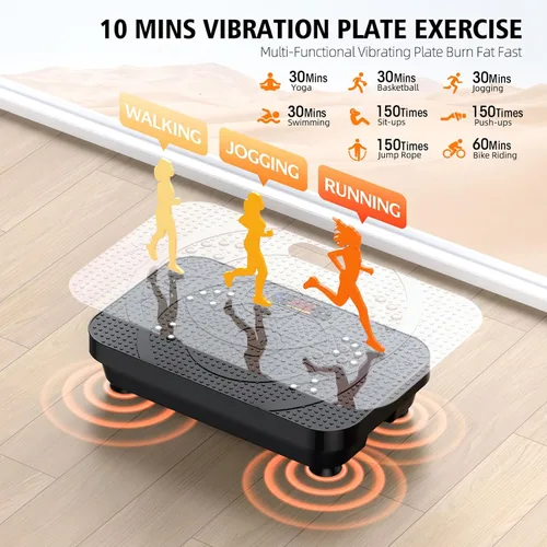 Vista 3 de Máquina de ejercicios de placa de fitness con vibración, modo automático profesional de cuerpo completo, promueve la circulación linfática, quema