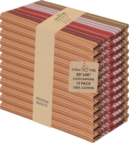 Vista 102 de Urban Villa Juego de 6 servilletas de tela blancas (18 x 18 pulgadas) 100% algodón absorbente, lavable, duradero, reutilizable, ideal