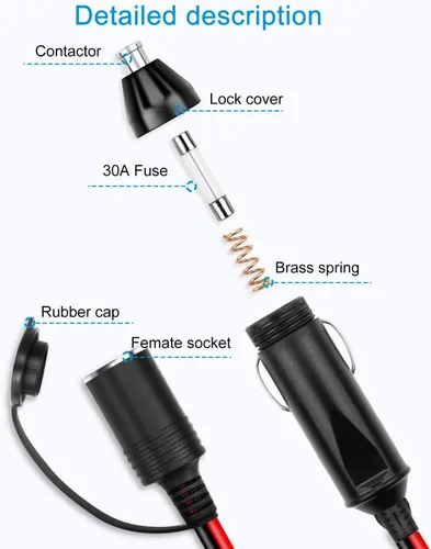 Vista 7 de ALITOVE Convertidor de CA a CC de 110 V a 12 V 20.8 A 250 W con enchufe para encendedor de cigarrillos de automóvil y cable de extensión