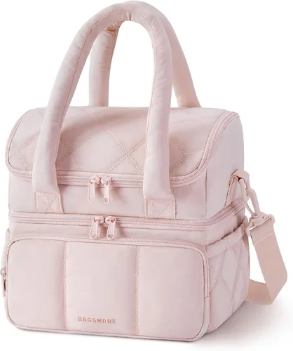 Vista 18 de BAGSMART Bolsa de Almuerzo para Mujeres, Lonchera Aislada de Doble Cubierta, Bolsa de Almuerzo Acolchada Tipo Puffer, a Prueba de Fugas, Duradera