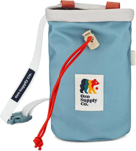 Vista 5 de Oso Supply Co - Bolsa clásica de magnesio para escalada en roca, bolsa de magnesio para escalada en bloque con cinturón de enganche rápido