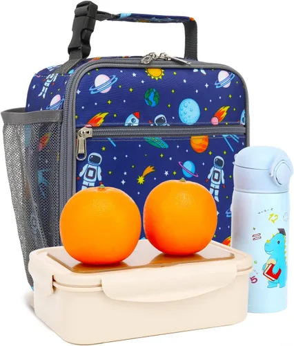 Vista 6 de FlowFly Lonchera para niños, bolsa suave aislada, mini hielera para el regreso a clases, kit de bolsa térmica para comidas, para niñas, niños