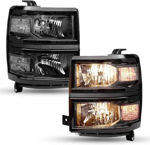Vista 9 de JSBOYAT - Conjunto de faros delanteros para 2014-2015 Chevy Silverado 1500 Pickup Truck, lámparas delanteras estilo OE de halógeno, faros delanteros