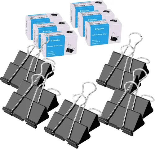 Vista 14 de Ufmarine Clips de carpeta extra grandes de 2 pulgadas, (40 piezas) clips de papel grandes para oficina