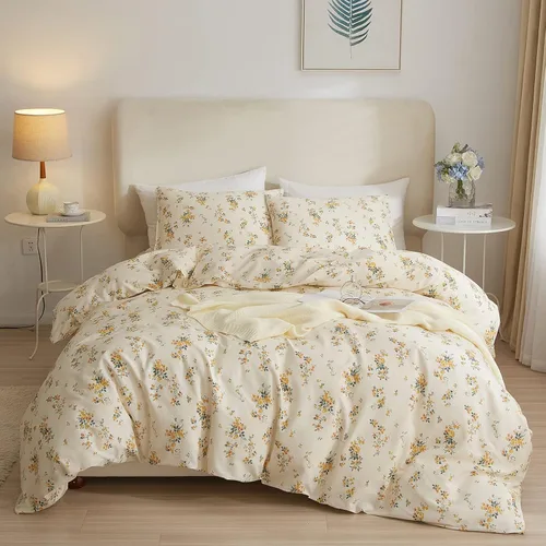 Vista 15 de VM VOUGEMARKET Juego de Funda de Consolador Romántica con Volantes Twin Estilo Princesa para Niñas Juego de Ropa de Cama de Flores Moradas