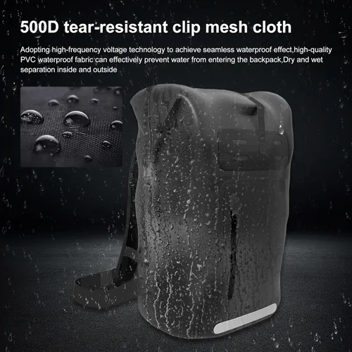 Vista 5 de Mochila impermeable, mochila de senderismo resistente, Gris, Mochila impermeable