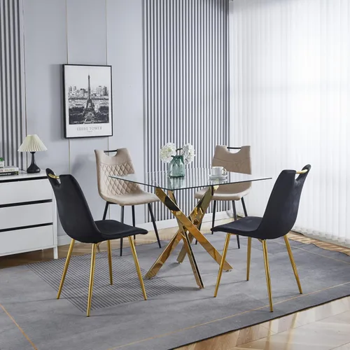 Vista 130 de Mesa de comedor redonda de 36 pulgadas para 4, mesas de cocina y comedor de cristal, moderna mesa de comedor circular con mesa de vidrio templado