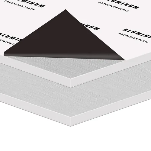 Vista 14 de Placa de hoja de aluminio de 1 pulgada de grosor, placas de aluminio resistentes de 6 x 6 pulgadas con película protectora, placa de panel plano